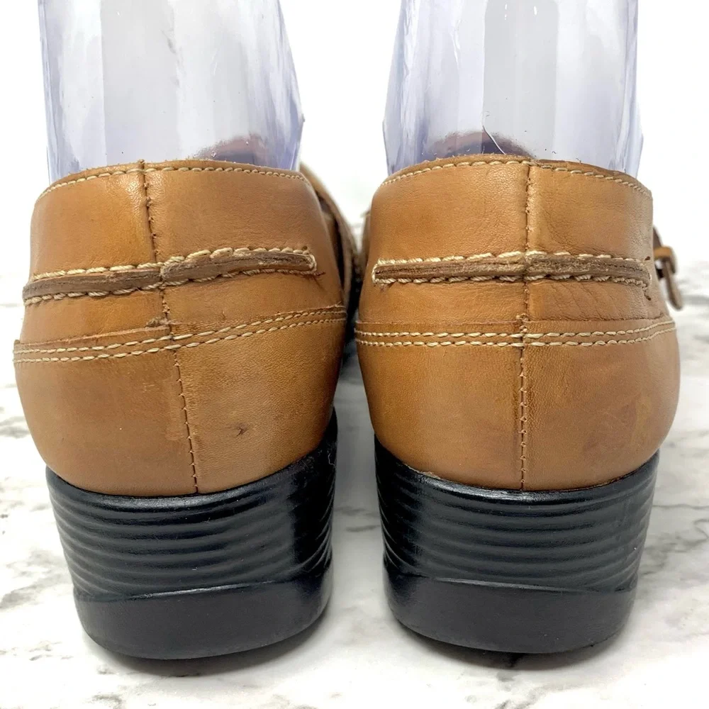 Natural Soul by Naturalizer Bakten Mary Jane Brown Leather Wedges 9 Classic